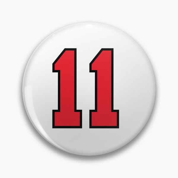 Artikelvorschau, 11 Sports Jersey Eleven Red Number Black entworfen und verkauft von infrontofyou.