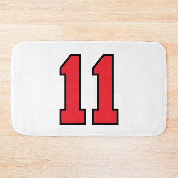 Artikelvorschau, 11 Sports Jersey Eleven Red Number Black entworfen und verkauft von infrontofyou.