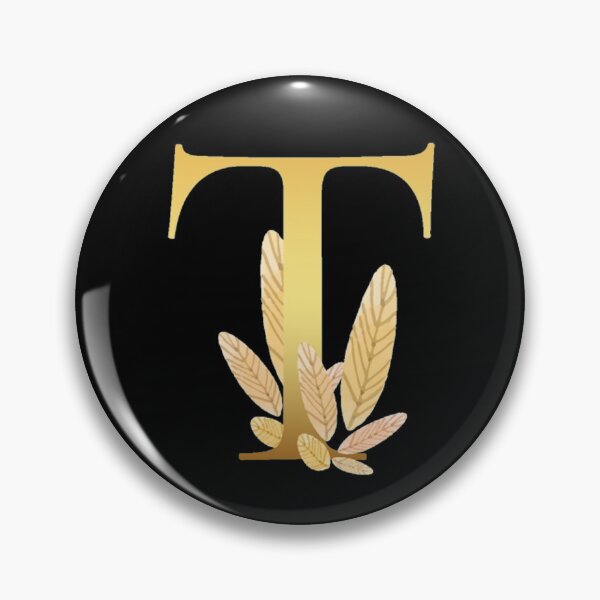 Item preview, Floral Gold Monogram T - Letter Art Black designed and sold by MysticMagpie.