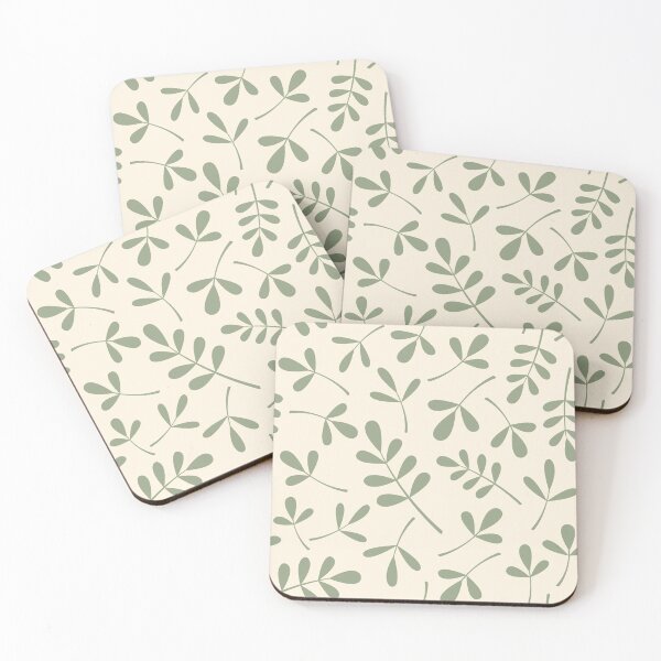 Item preview, Green on Cream Assorted Leaf Silhouettes designed and sold by NataliePaskell.