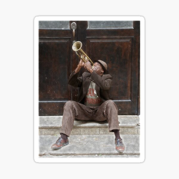 Trompeter in Havanna in Kuba Sticker