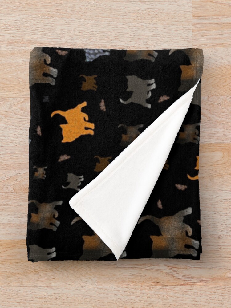 Alternate view of Cats on black Throw Blanket