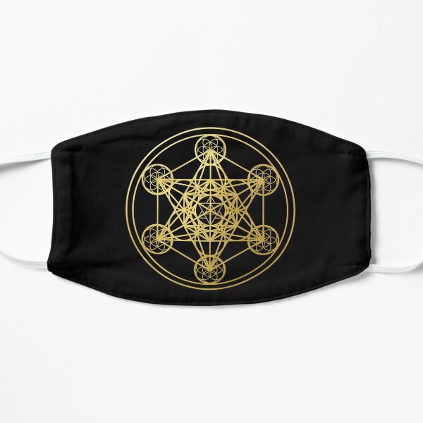 Metatrons Cube gold sacred geometry mandala esoteric symbol Kabbalah Flat Mask