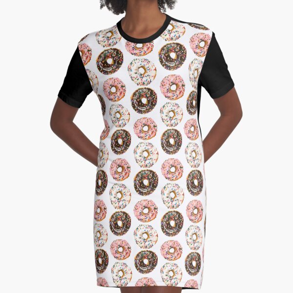 Triple Donut Stack Graphic T-Shirt Dress