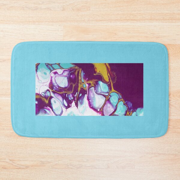 Item preview, Fluid art - white, aqua, violet, gold designed and sold by themuseinspired.
