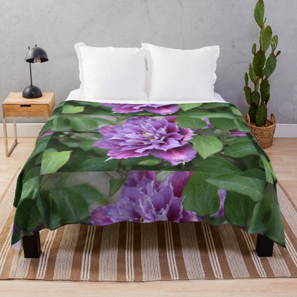 Item preview, Purple and pink double clematis climbing flower designed and sold by EstelleRossetti.