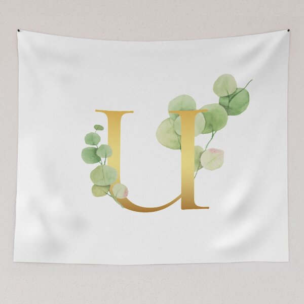 Item preview, Floral Gold Monogram U - Letter Art  designed and sold by MysticMagpie.
