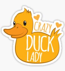 Crazy Duck Lady Sticker