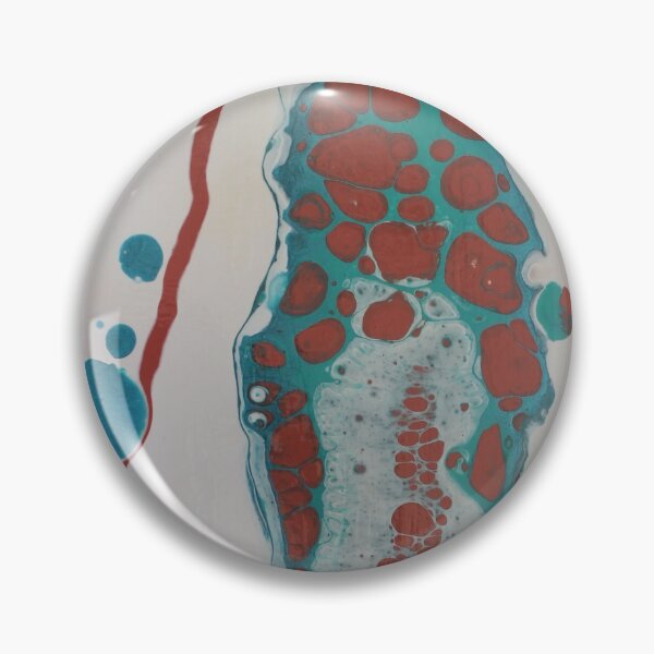 Item preview, Fluid art painting - teal, coral, white designed and sold by themuseinspired.
