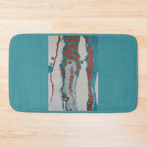 Item preview, Fluid art painting - teal, coral, white designed and sold by themuseinspired.