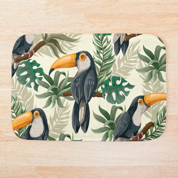 Tropical jungle toucan Bath Mat