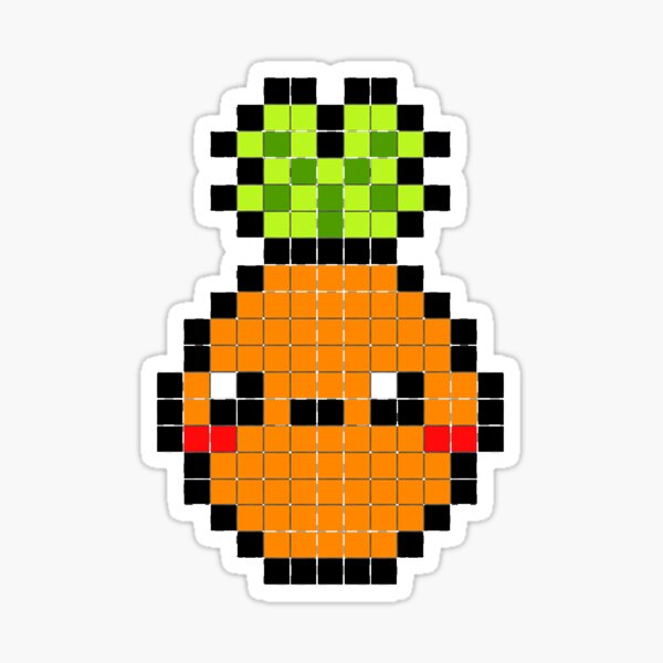 pineapple pixel stickers redbubble pineapple pixel stickers redbubble