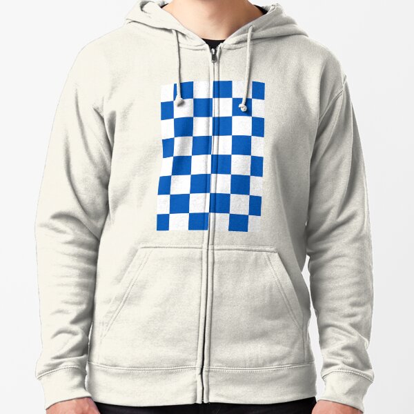 Brighton Blue and White Checkered Fan Flag Graphic T-Shirt for