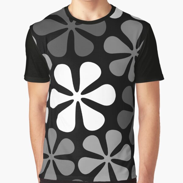 Abstract Flowers Monochrome Graphic T-Shirt