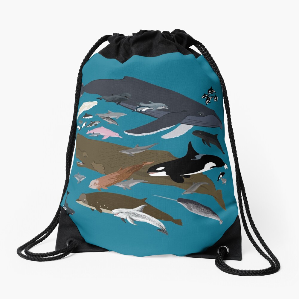 I Am Thankful For Cetaceans Drawstring Bag