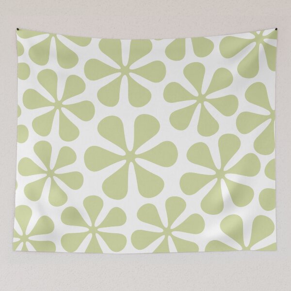 Item preview, Abstract Flowers Lime Color on White designed and sold by NataliePaskell.