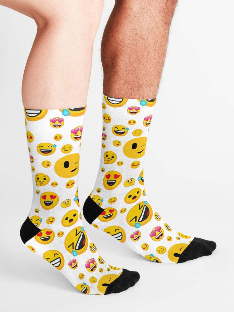 "emoji smiley random" Socks by grovepros Redbubble