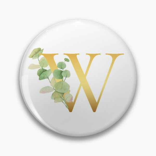 Item preview, Floral Gold Monogram W - Letter Art designed and sold by MysticMagpie.