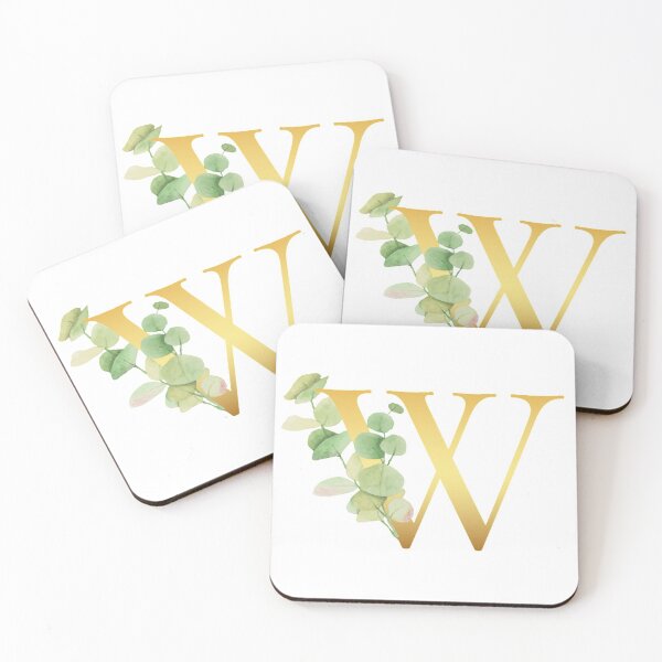 Item preview, Floral Gold Monogram W - Letter Art designed and sold by MysticMagpie.