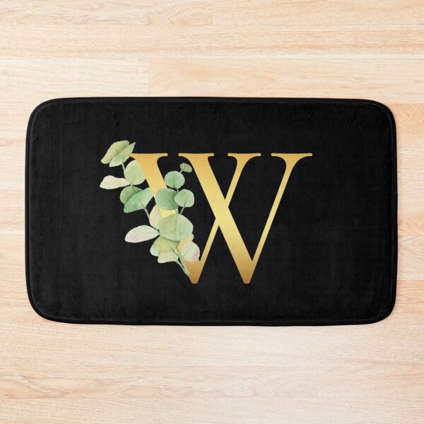 Item preview, Floral Gold Monogram W - Letter Art Black designed and sold by MysticMagpie.