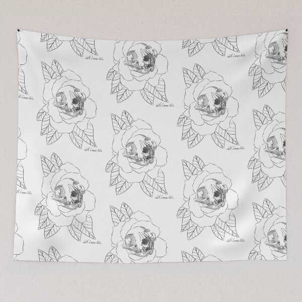 Item preview, skull cat - lines designed and sold by nathalialanne.