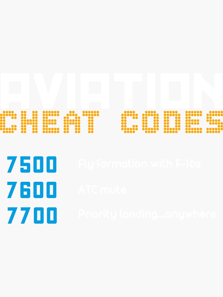 Aviation Cheat Codes Graphic Aviation Tee Pilot Tee Sticker By