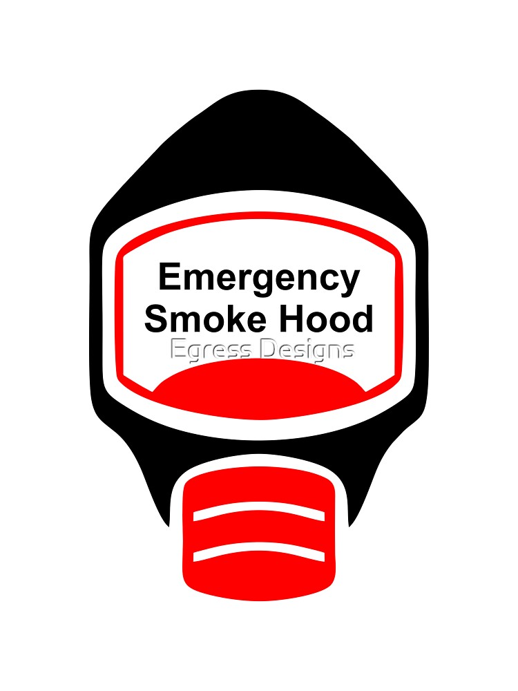 "Smoke Hood (or Emergency Escape Mask or Gas Mask) Sign" Sticker for