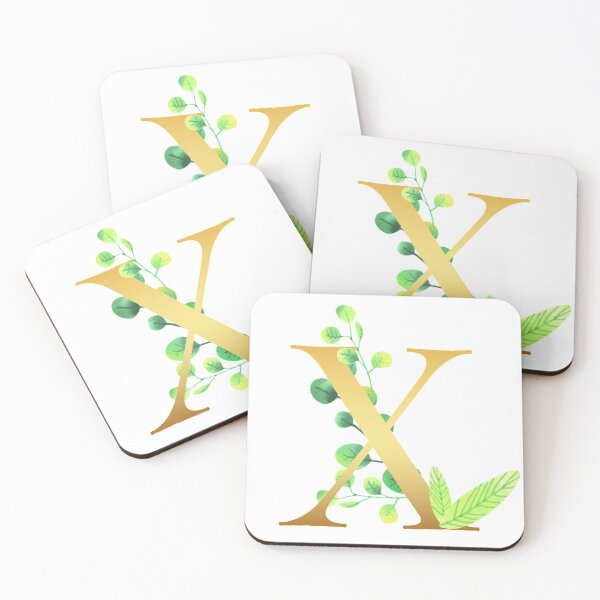 Item preview, Floral Gold Monogram X - Letter Art designed and sold by MysticMagpie.
