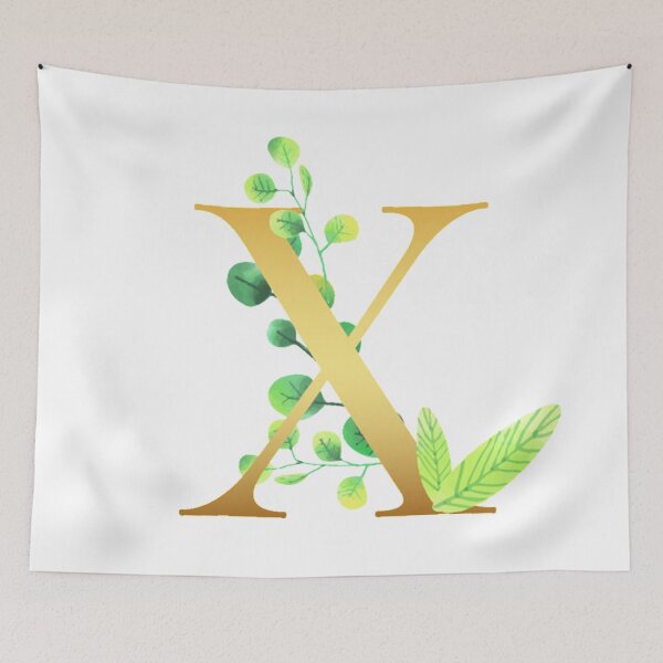 Item preview, Floral Gold Monogram X - Letter Art designed and sold by MysticMagpie.
