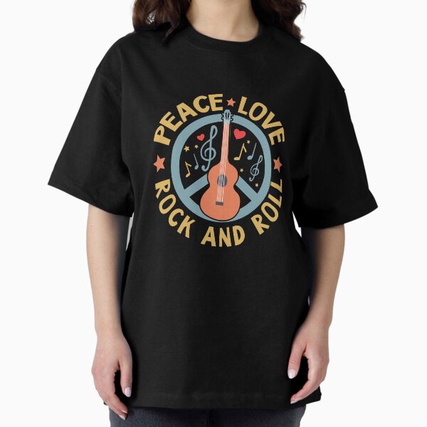 Item preview, Peace Love Rock And Roll Guitar Retro Hippie designed and sold by iNeedVitaminSea.