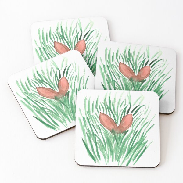 Item preview, Rabbit ears in tall grass, white designed and sold by Sonderblume.