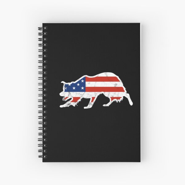 Border Collie Stars and Stripes Patriot Dog Spiral Notebook