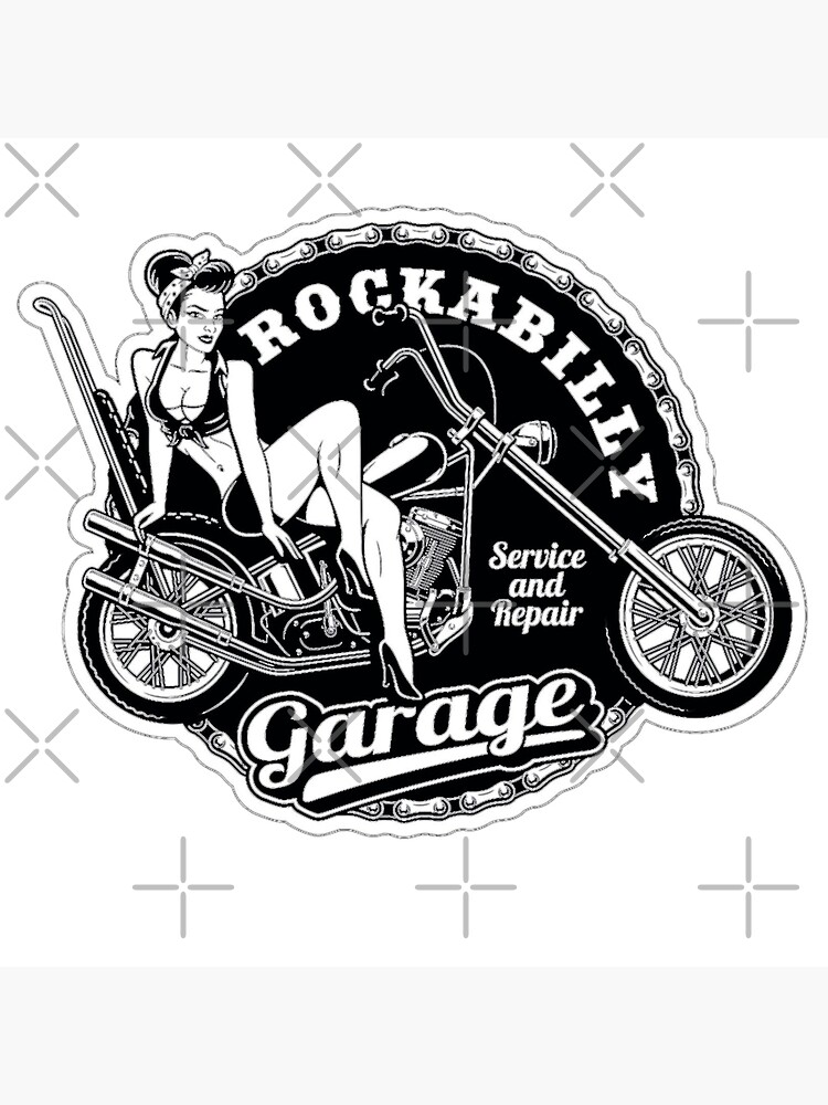 Rockabilly Pinup Garage Poster By Blackrain1977 Redbubble