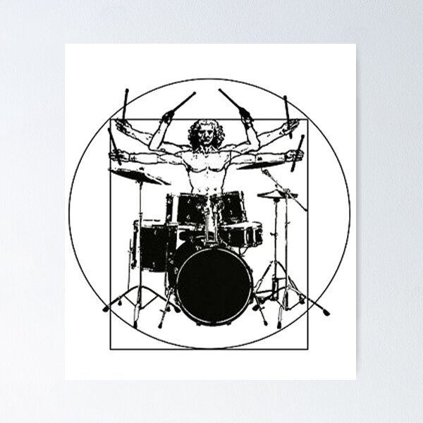Item preview, Vitruvian Drummer Design, Drummer Gift designed and sold by ihardalov.