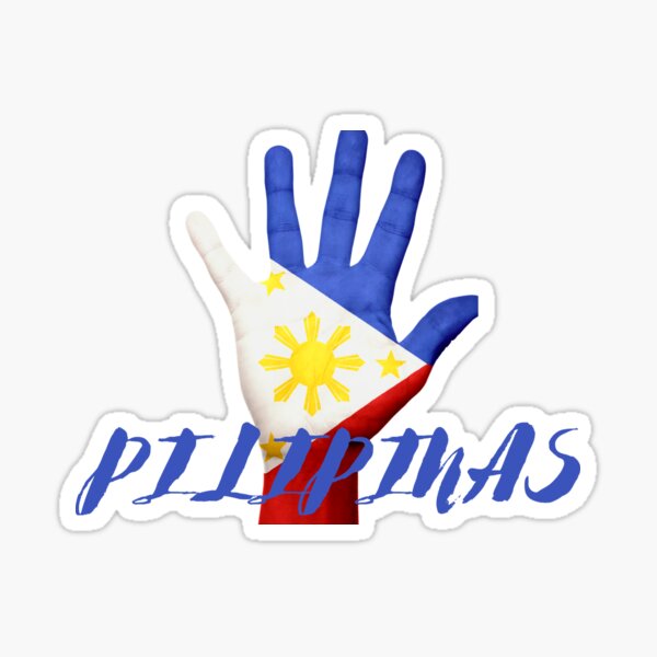 Pilipinas, Philippines Hand Flag Sticker