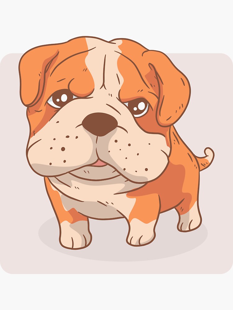 "Bulldog Cartoon" Sticker by alyssagraphics | Redbubble