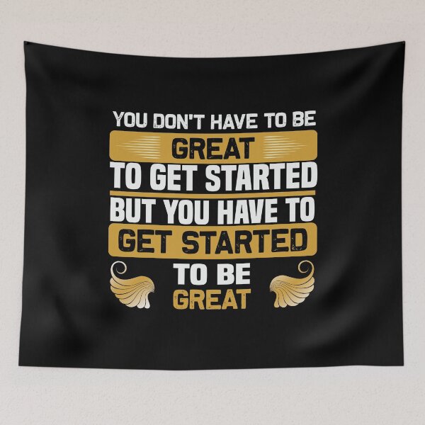 Item preview, Be Great Get Started Motivation Saying Wings designed and sold by OmmeDesigns.