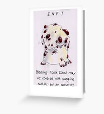 MBTI GHOSTS AND GHOULS- ENFJ BLEEDING TOOTH MUSHROOM MONSTER Greeting Card