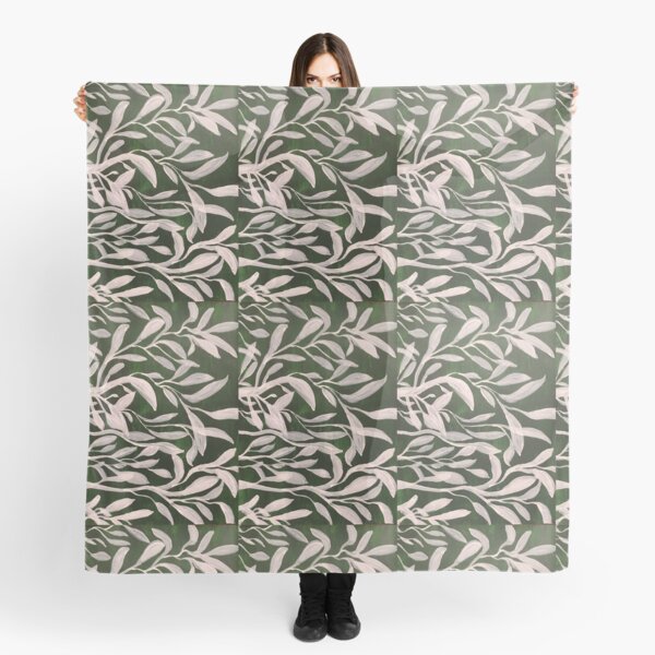 Moonlit Leaves in Grass Scarf