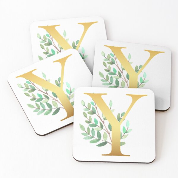 Item preview, Floral Gold Monogram Y - Letter Art designed and sold by MysticMagpie.