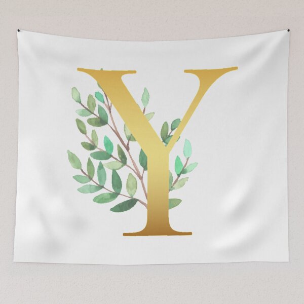 Item preview, Floral Gold Monogram Y - Letter Art designed and sold by MysticMagpie.