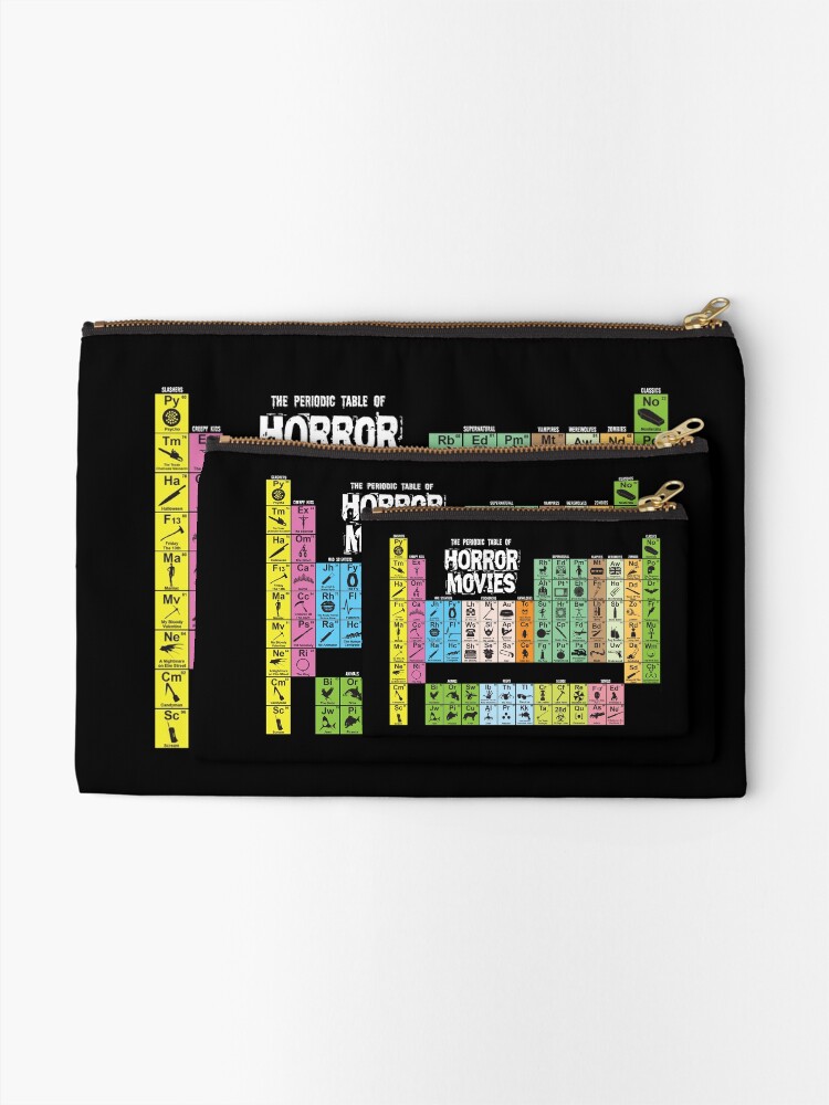 Alternate view of Periodic Table of Horror Movies Zipper Pouch