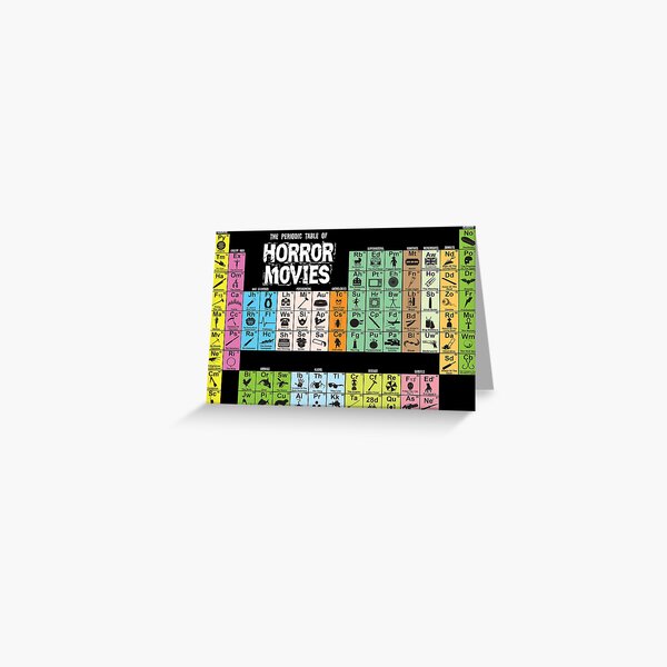 Periodic Table of Horror Movies Greeting Card