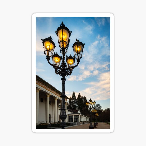 Item preview, Majestic perspective street lamp view while sunset, Baden-Baden casino place, Germany designed and sold by Alexander Sorokopud.