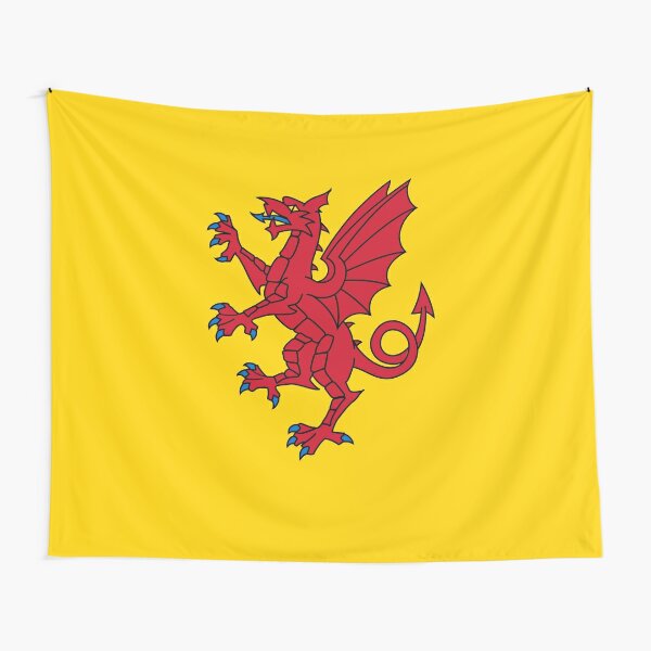 red dragon yellow background flag