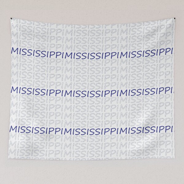 Item preview, Mississippi Repeating Blue Bold Uppercase designed and sold by artbylukas.