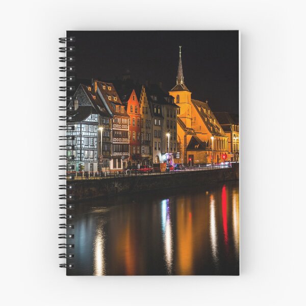 Item preview, High resolution panoramic view of Strasburg and Ill river at night, France, Europe designed and sold by Alexander Sorokopud.