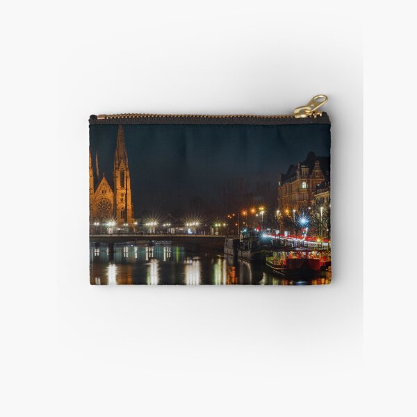Item preview, High resolution panoramic view of Strasburg and Ill river at night, France, Europe designed and sold by Alexander Sorokopud.