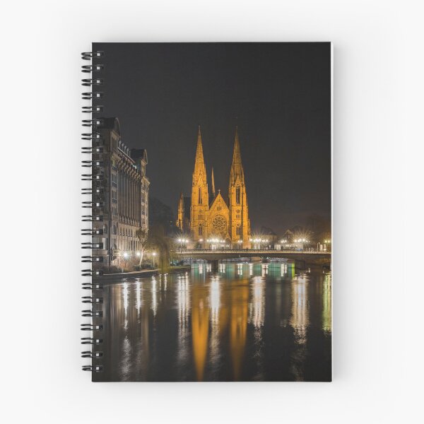 Item preview, High resolution panoramic view of Strasburg and Ill river at night, France, Europe designed and sold by Alexander Sorokopud.