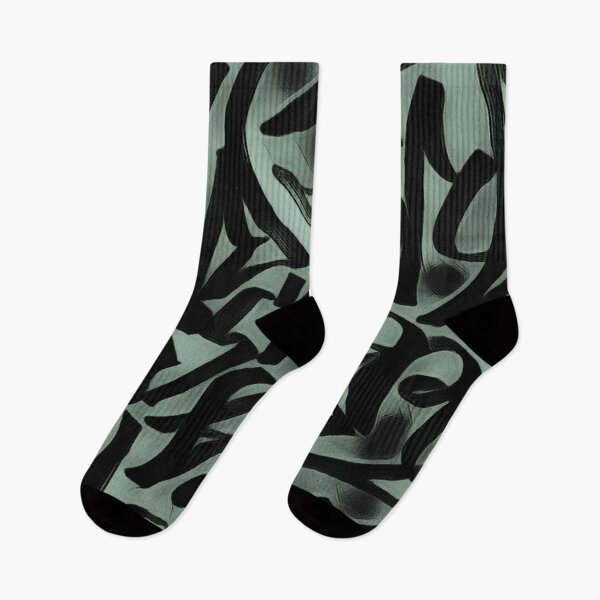 Item preview, Graffiti graphic print black green pattern / Graffiti clothing designed and sold by AlyinWonderland.